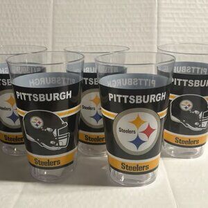 Pittsburgh Steelers Acrylic Glass Set “Buy 4 get 5th FREE Great for Parties NEW